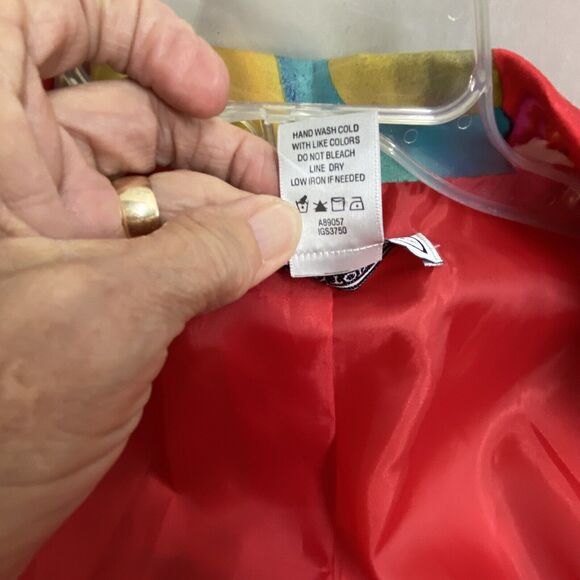 Simonton Says Splashed Floral Print Jacket Small Collard U neckline button up - Picture 10 of 10